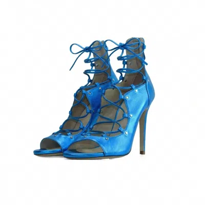Stessa By Sarah Women's The Avalyn Lace Up Sandal In Ocean Blue