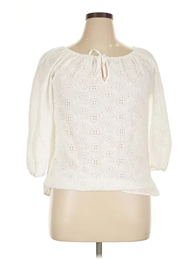 Pre-owned Stetson 3/4 Sleeve Blouse In Ivory