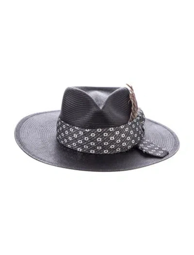 Pre-owned Stetson Black Straw Panama Hat