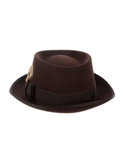 Pre-owned Stetson Brown Suede Gambler Hat
