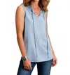 Stetson Denim Sleeveless Blouse In Blue In Blue