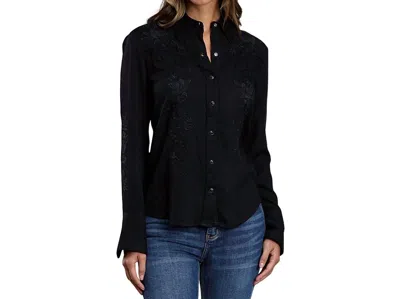 Stetson Embroidered Western Shirt In Black