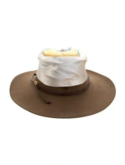 Pre-owned Stetson Felt Fedora Hat With Trim In Brown