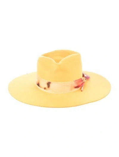 Pre-owned Stetson Felt Wide Brim Hat In Yellow