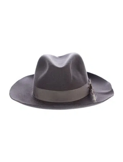 Pre-owned Stetson Felted Wool Fedora Hat In Gray