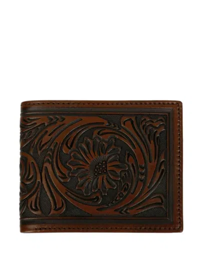 Stetson Floral-embossed Bifold Wallet In Brown