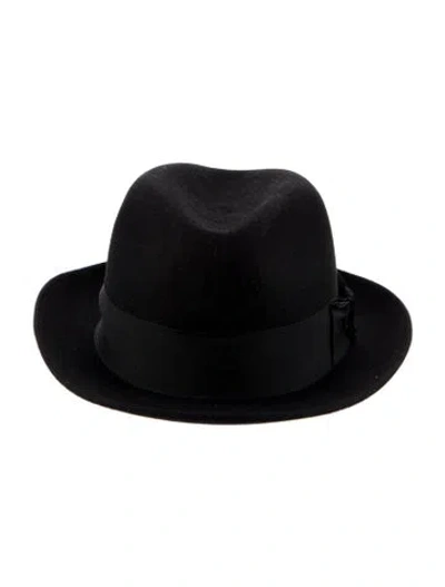 Pre-owned Stetson Fur Felt Fedora In Black