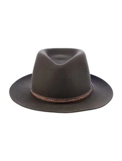 Pre-owned Stetson Fur Felt Fedora Hat In Green