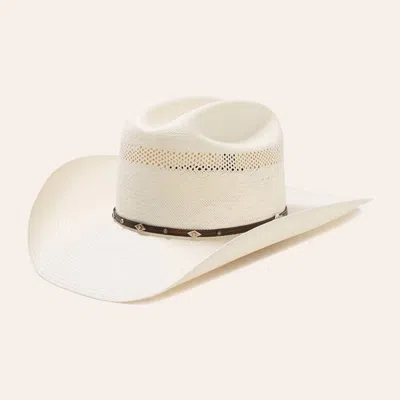 Stetson Hats Stetson 10x Lobo Vent Ivory Straw Cowboy Hat In White