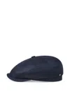 Stetson Herringbone Wool Flat Cap In Blue