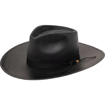 Stetson Jw Marshall Straw Hat In Black