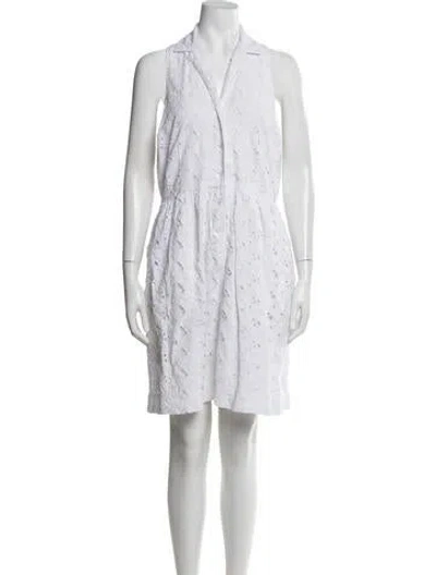 Pre-owned Stetson Lace Pattern Mini Dress In White