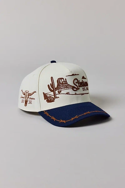 Stetson Landscape Embroidered Trucker Hat In Navy, Men's At Urban Outfitters In White