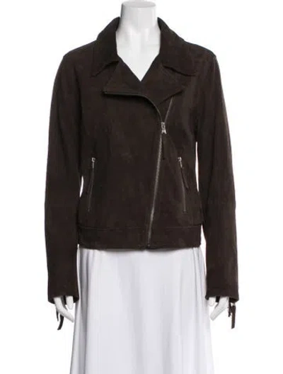 Pre-owned Stetson Leather Biker Jacket In Brown