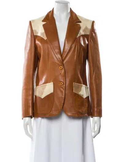 Pre-owned Stetson Leather Blazer In Brown