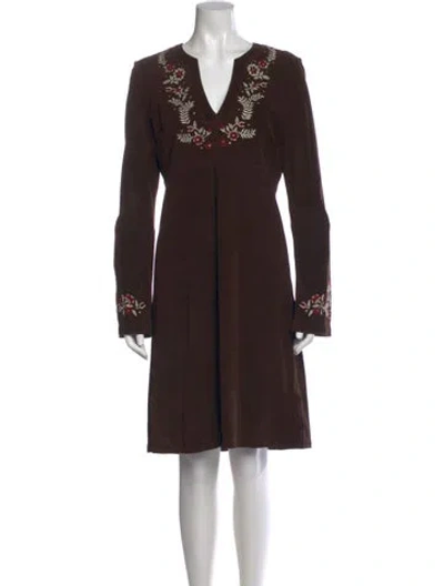 Pre-owned Stetson Leather Knee-length Dress In Brown