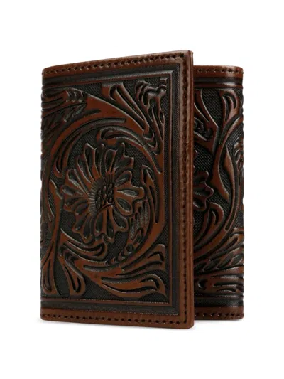 Stetson Leather Trifold Wallet In Brown