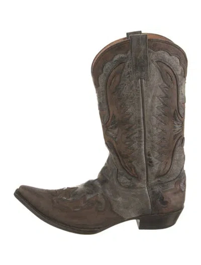 Pre-owned Stetson Leather Western Boots In Brown
