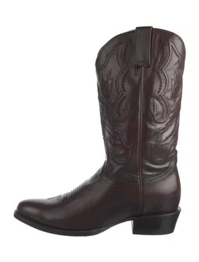Pre-owned Stetson Leather Western Boots In Brown