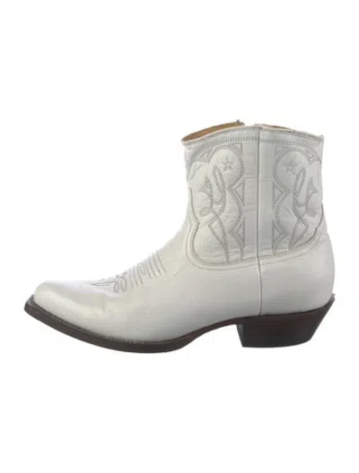Pre-owned Stetson Leather Western Boots In White