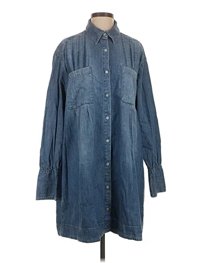 Pre-owned Stetson Long Sleeve Button Down Shirt In Blue