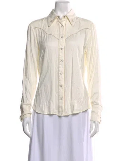 Pre-owned Stetson Long Sleeve Button-up Top In Neutral