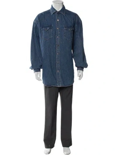 Pre-owned Stetson Long Sleeve Denim Shirt In Blue