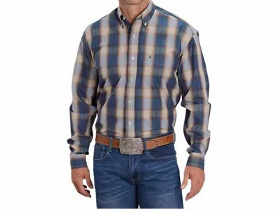 Stetson Long Sleeve Plaid Western Shirt In Blue Ranch In Multi