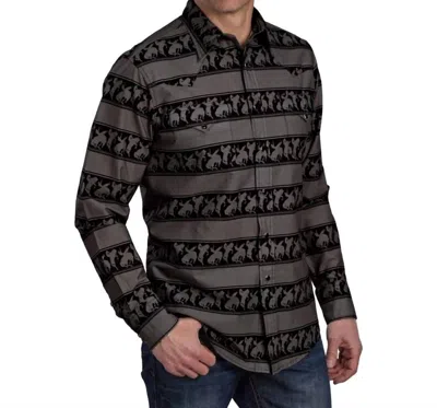 Stetson Long Sleeve Vintage Rodeo Western Shirt In Black