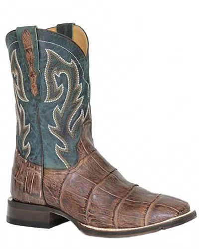 Stetson Men's Alligator Performance Sole Exotic Boot In Brown/blue