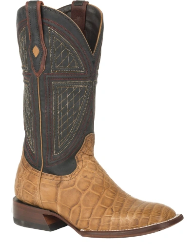 Pre-owned Stetson Men's Alligator Western Boot - Broad Square Toe - 12-020-1852-0418 Ta In Brown