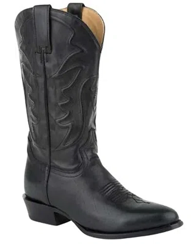 Pre-owned Stetson Men's Ames Corded Shaft Western Boot - Round Toe - 12-020-7311-1686 Bl In Black