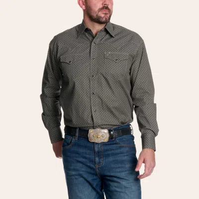 Stetson Men's Black Geo Print Long Sleeve Pearl Snap Western Shirt