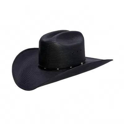 Stetson Men's Bullock Straw Cowboy Hat In Black In Blue