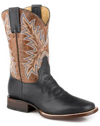 Pre-owned Stetson Men's Cole Western Boot - Broad Square Toe - 12-020-8812-4086 Br In Brown