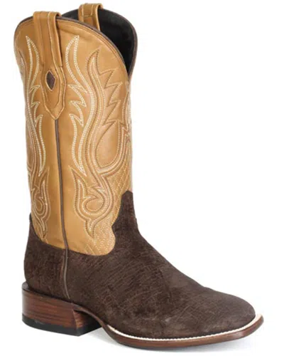 Pre-owned Stetson Men's Exotic Hippopotamus Western Boot Broad Square - 12-020-1852-0305 In Brown