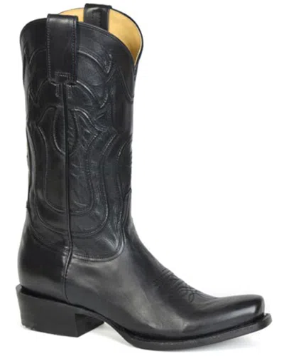 Pre-owned Stetson Men's Garrett Tall Western Boot - Square Toe - 12-020-8621-1686 Bl In Black