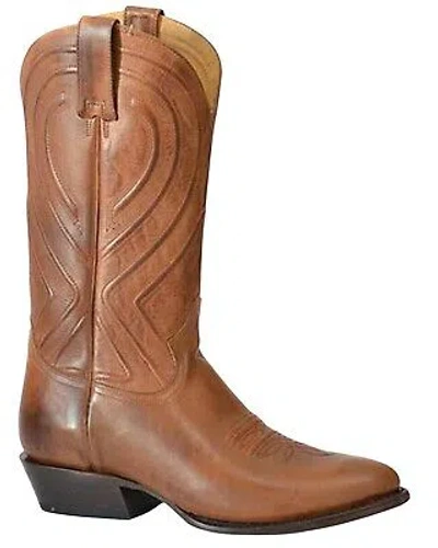Pre-owned Stetson Men's Mossman Corded Western Boot - Round Toe Brown 12 D