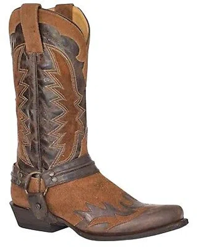 Pre-owned Stetson Men's Outlaw Wings Western Boot - Snip Toe - 12-020-6204-3861 Ta In Brown