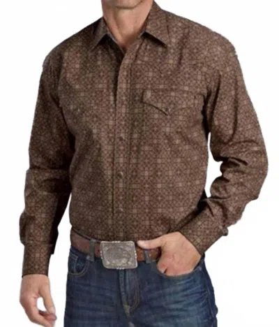 Stetson Men's Pocket Snap Shirt In Brown