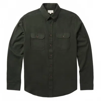 Stetson Men's Range Line Flannel Shirt In Heathered Olive Green