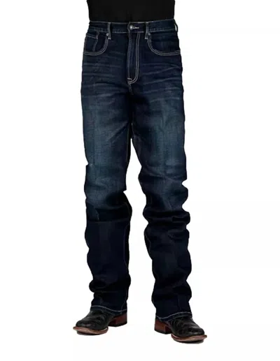 Stetson Men's Stretch Denim Western Jeans In Dark Wash In Blue