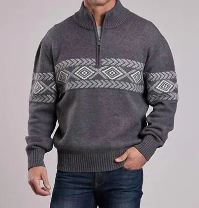 Stetson Men's Western Long Sleeve Sweater In Grey In Gray