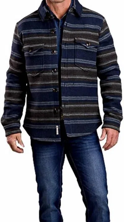 Stetson Men's Wool Shirt Western Jacket In Blue Aztec