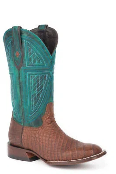 Pre-owned Stetson Mens Brown Alligator Big Horn Cowboy Boots