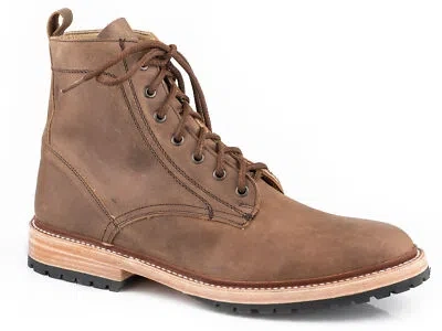 Pre-owned Stetson Mens Brown Leather Chukka 6in Ankle Boots