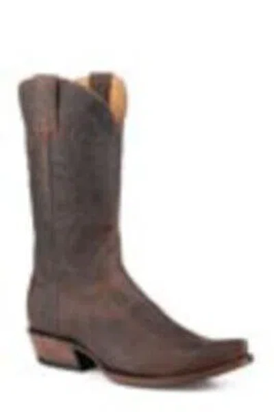 Pre-owned Stetson Mens Cassidy Mad Cat Goat Leather Cowboy Boots