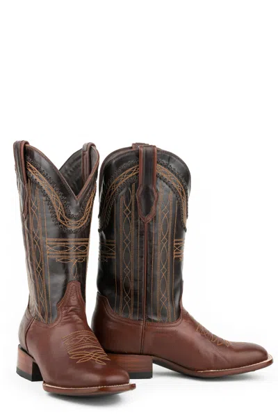 Pre-owned Stetson Mens Chocolate Leather Denver 13in Goat Cowboy Boots In Brown