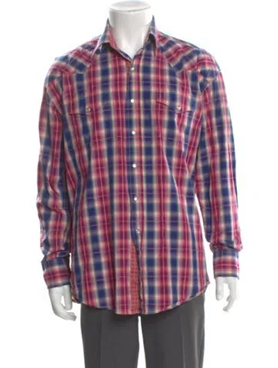 Pre-owned Stetson Plaid Print Long Sleeve Shirt In Multi