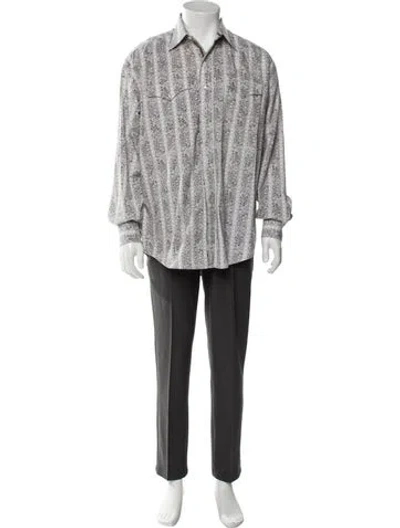 Pre-owned Stetson Printed Long Sleeve Dress Shirt In Neutral